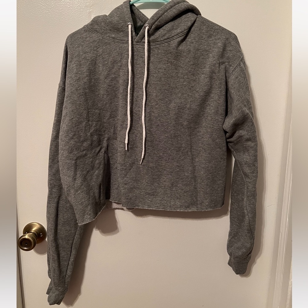 Grey cropped hoodie